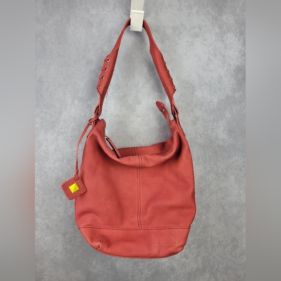 Donald J Pliner Apricot Bucket Shoulder Bag Med - Picture 1 of 16